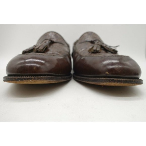 Johnston Murphy Brown Genuine Crocodile Slip On Tassel Loafers Shoes Men\'s 8 M main image 4